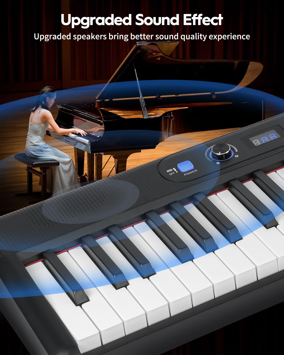 STRICH 88 Key Digital Piano Foldable Full Size Electric Keyboard with Semi-Weighted Sensitive Keys, Portable Electric Piano Set for Beginner, Bundle with Sustain Pedal, Headphones, Music Rest, SEP-88F - Image 7